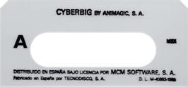 Top of cartridge artwork for Cyberbig on the Amstrad CPC.